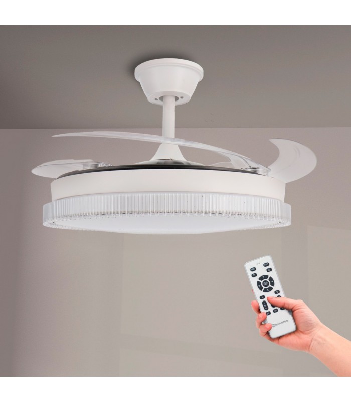 Ventilador WHITE DIAMOND DC 43W 3800Lm 4 Aspas CCT