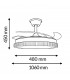 Ventilador WHITE DIAMOND DC 43W 3800Lm 4 Aspas CCT