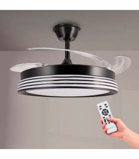 Ventilador BLACK ALINE DC 43W 3800Lm 4 Aspas CCT