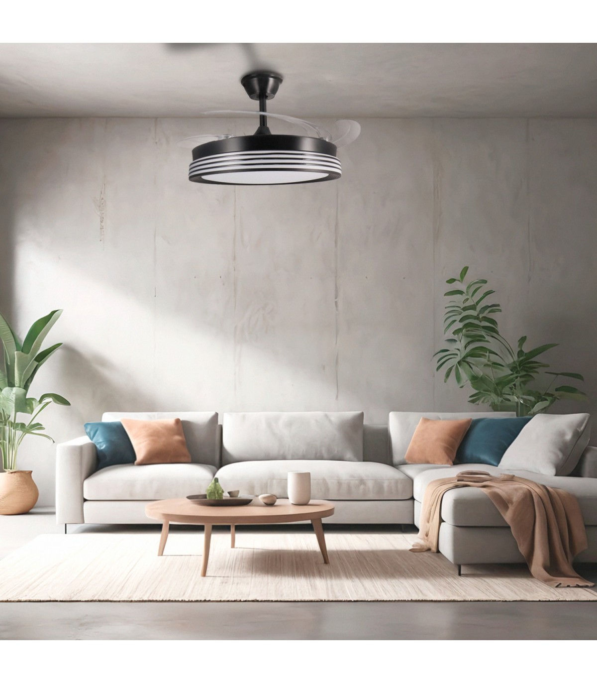 Ventilador BLACK ALINE DC 43W 3800Lm 4 Aspas CCT