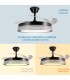 Ventilador BLACK ALINE DC 43W 3800Lm 4 Aspas CCT