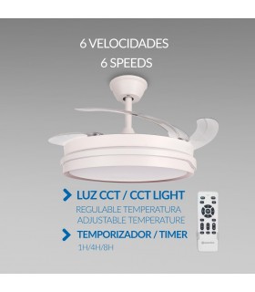 Ventilador WHITE ALAN DC 43W 3800Lm 4 Aspas CCT