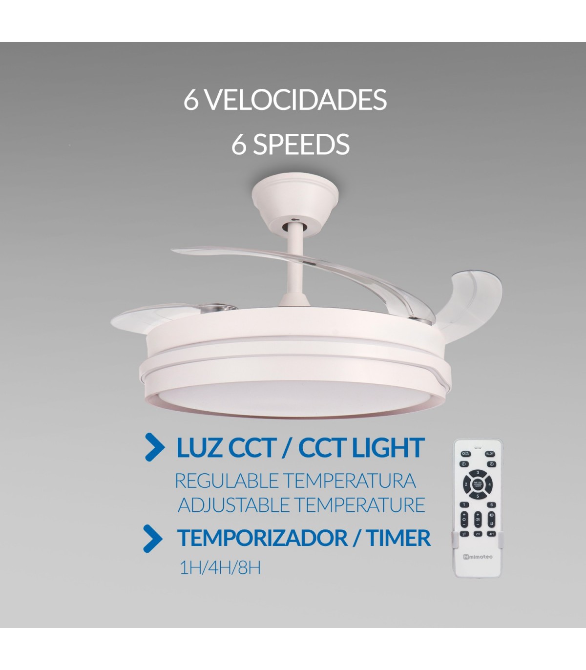 Ventilador WHITE ALAN DC 43W 3800Lm 4 Aspas CCT
