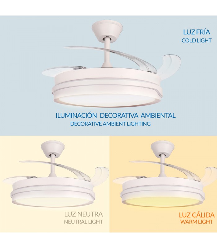 Ventilador WHITE ALAN DC 43W 3800Lm 4 Aspas CCT