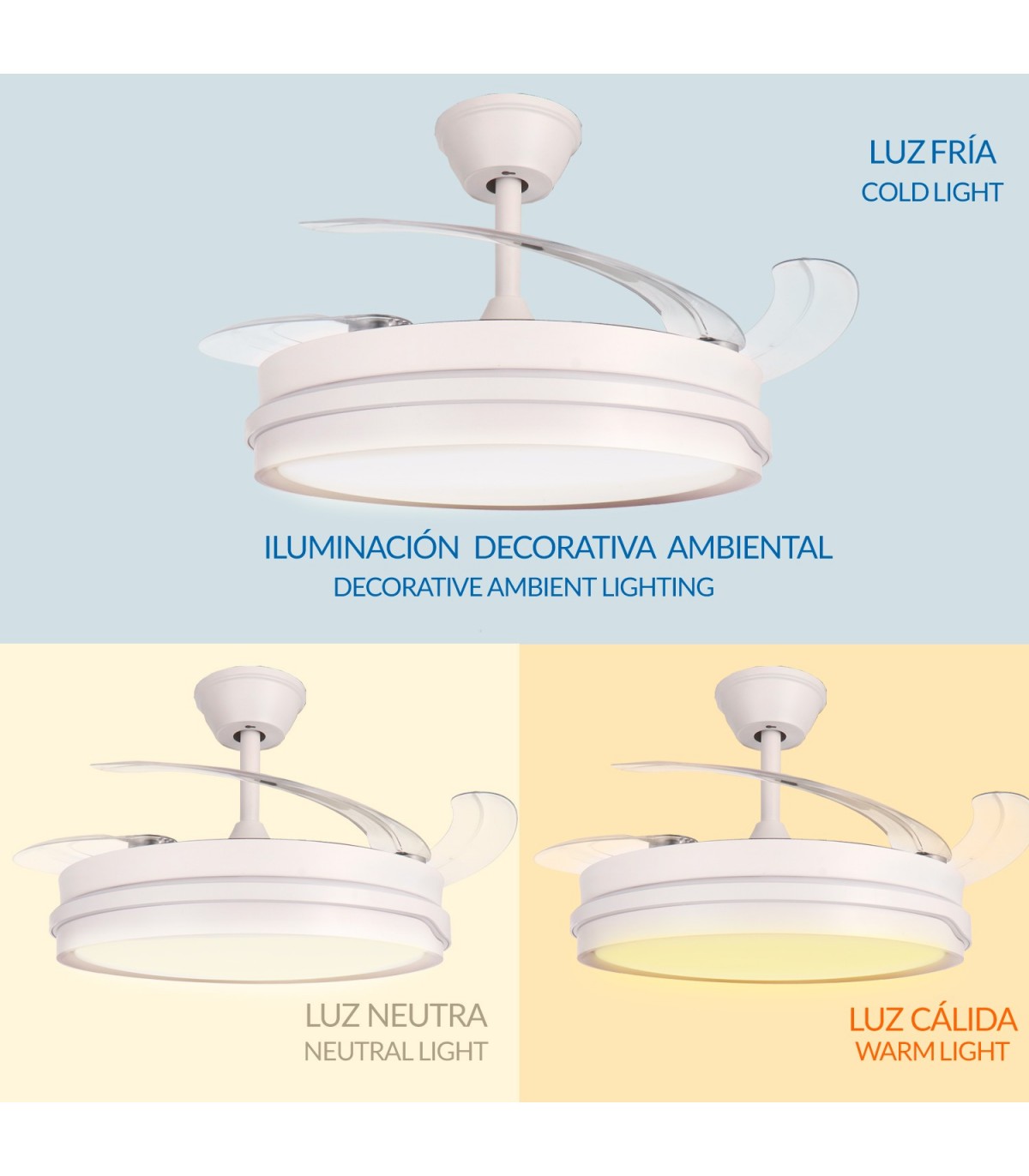 Ventilador WHITE ALAN DC 43W 3800Lm 4 Aspas CCT