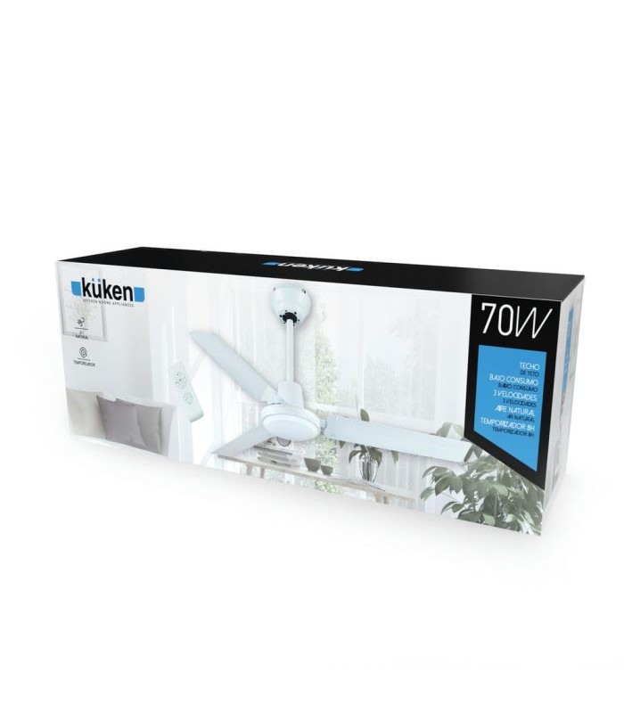 Ventilador De Techo Industrial Blanco AC Sin Luz 3 Aspas 122D