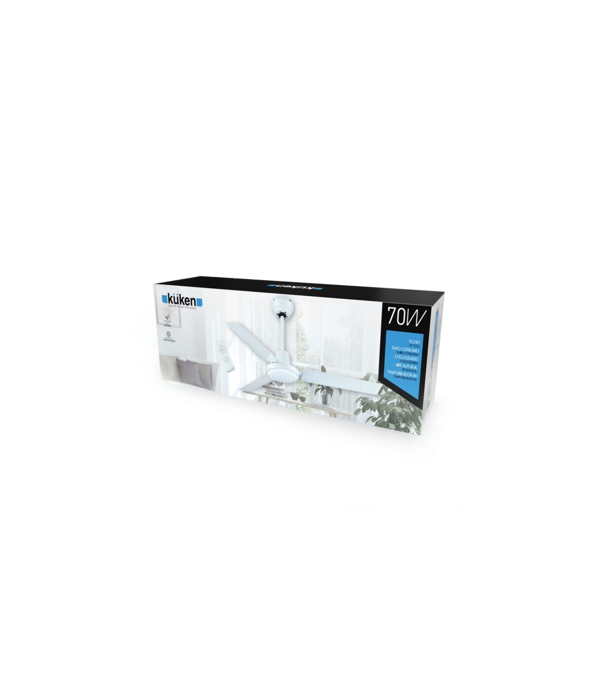 Ventilador De Techo Industrial Blanco AC Sin Luz 3 Aspas 122D