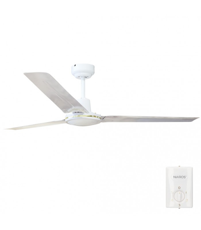 Ventilador De Techo Saltok Blanco AC Sin Luz 3 Aspas 142D