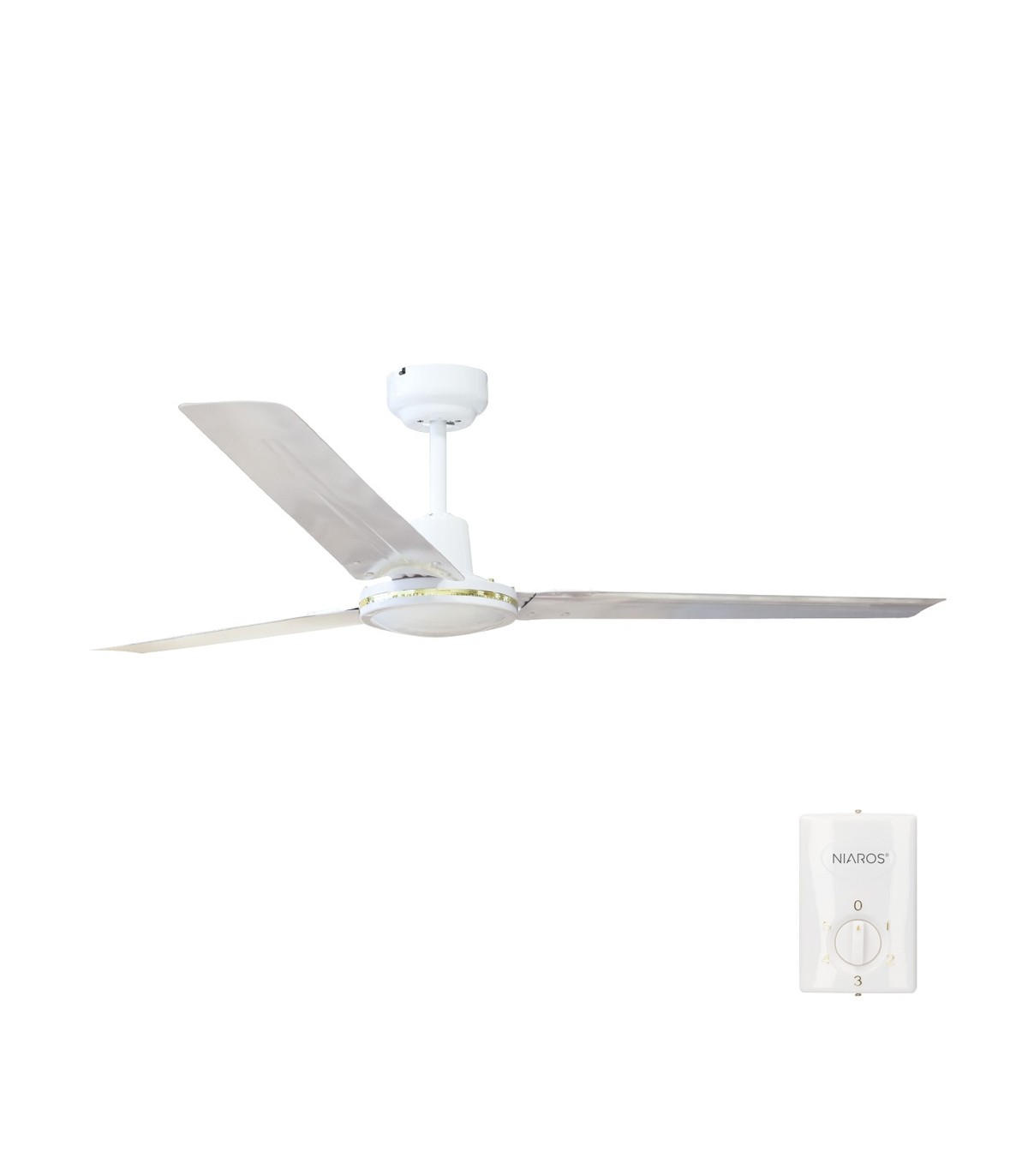 Ventilador De Techo Saltok Blanco AC Sin Luz 3 Aspas 142D