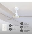 Ventilador De Techo Saltok Blanco AC Sin Luz 3 Aspas 142D