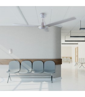 Ventilador De Techo Saltok Blanco AC Sin Luz 3 Aspas 142D