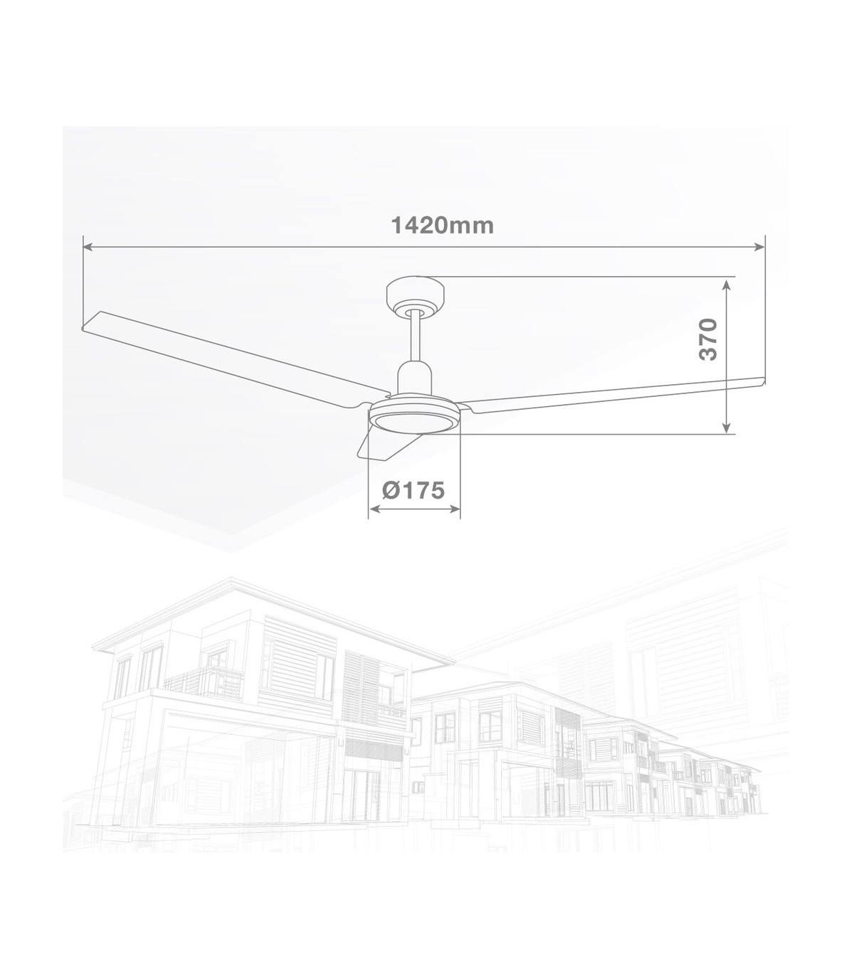 Ventilador De Techo Saltok Blanco AC Sin Luz 3 Aspas 142D