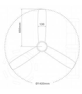 Ventilador De Techo Saltok Blanco AC Sin Luz 3 Aspas 142D