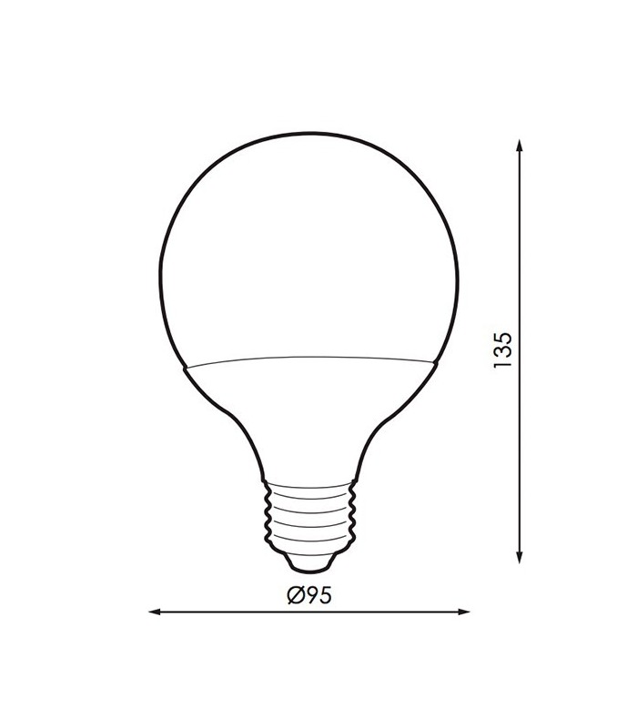 Bombilla Globo LED G95 15W 1.210Lm 300º E27 IP20