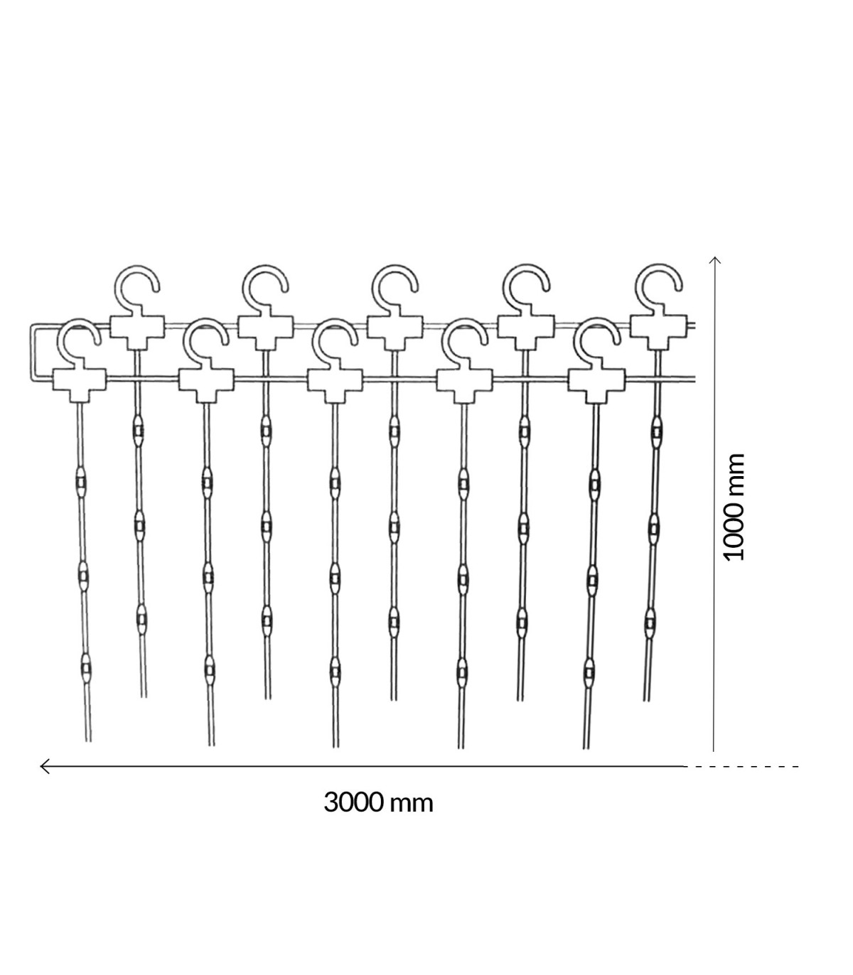 Cortina de Guirnalda Exterior Led APP Con Usb 3x1m 230V IP65 RGB
