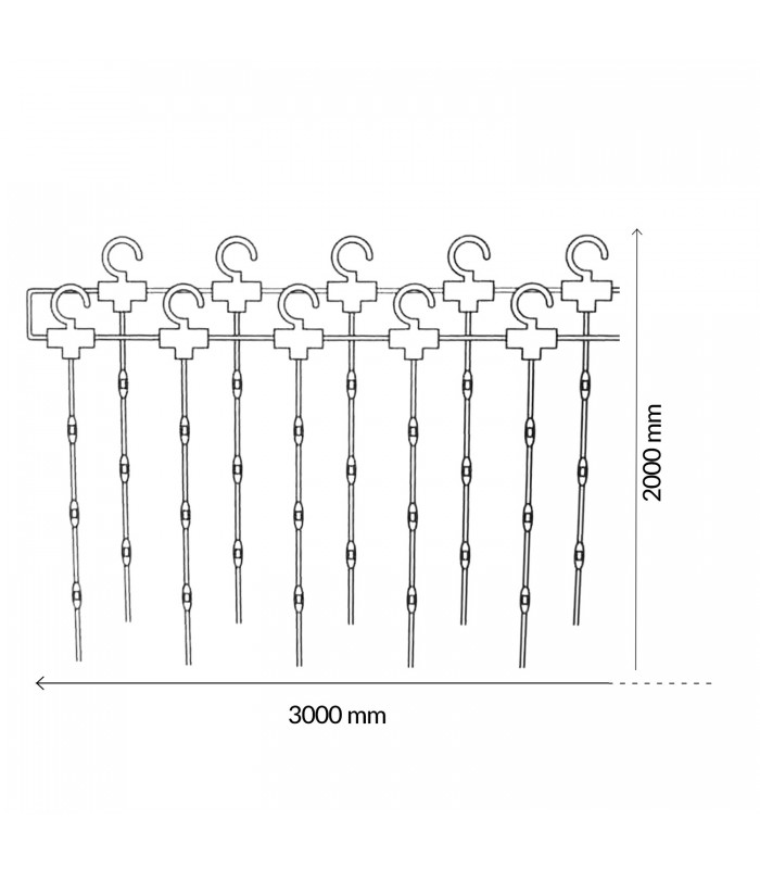 Cortina de Guirnalda Exterior Led APP Con Usb 3x2m 230V IP65 RGB