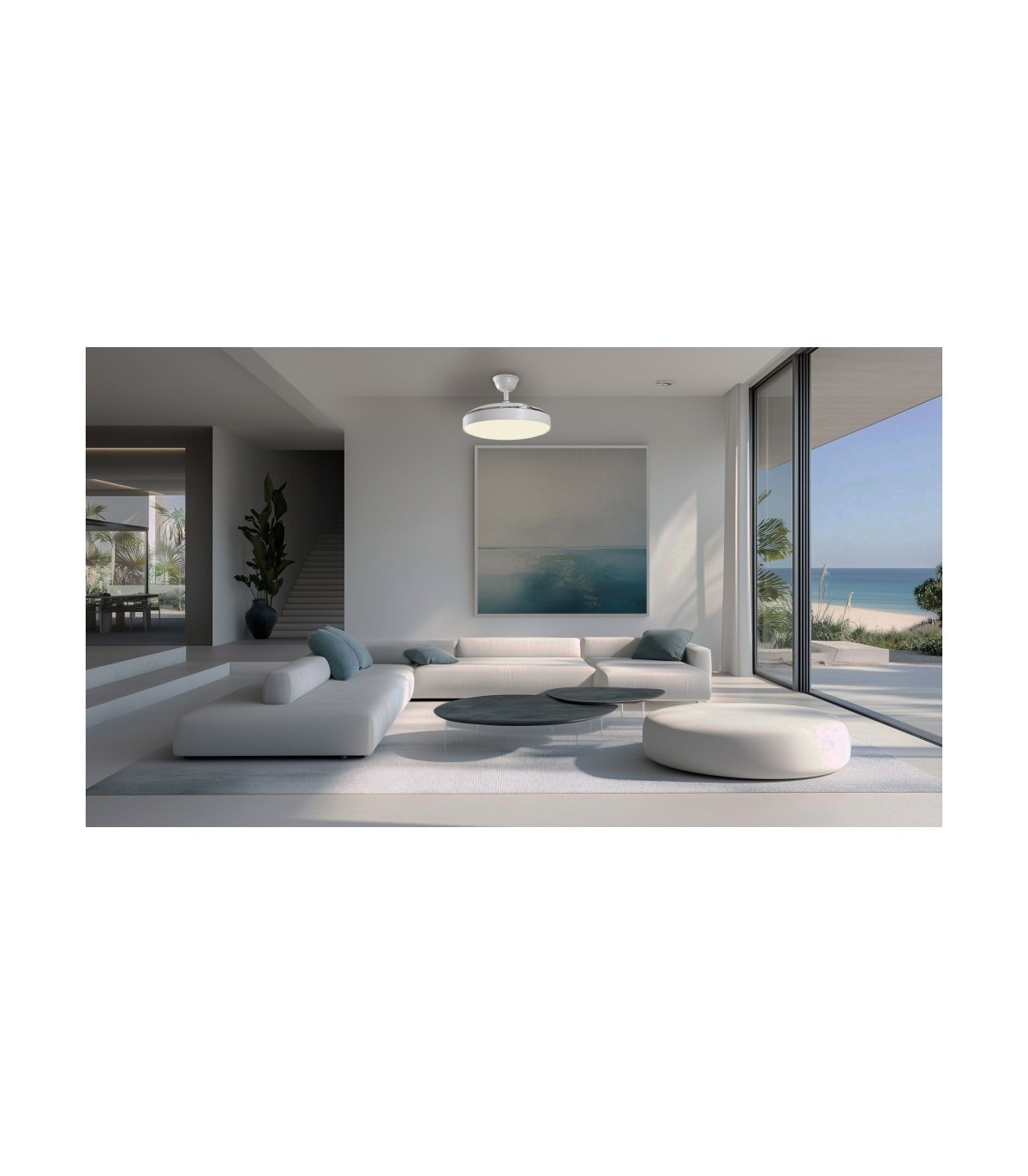 Ventilador SIDNEY APP DC 50W 6200Lm 3 Aspas Blanco CCT
