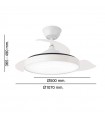Ventilador SIDNEY APP DC 50W 6200Lm 3 Aspas Blanco CCT