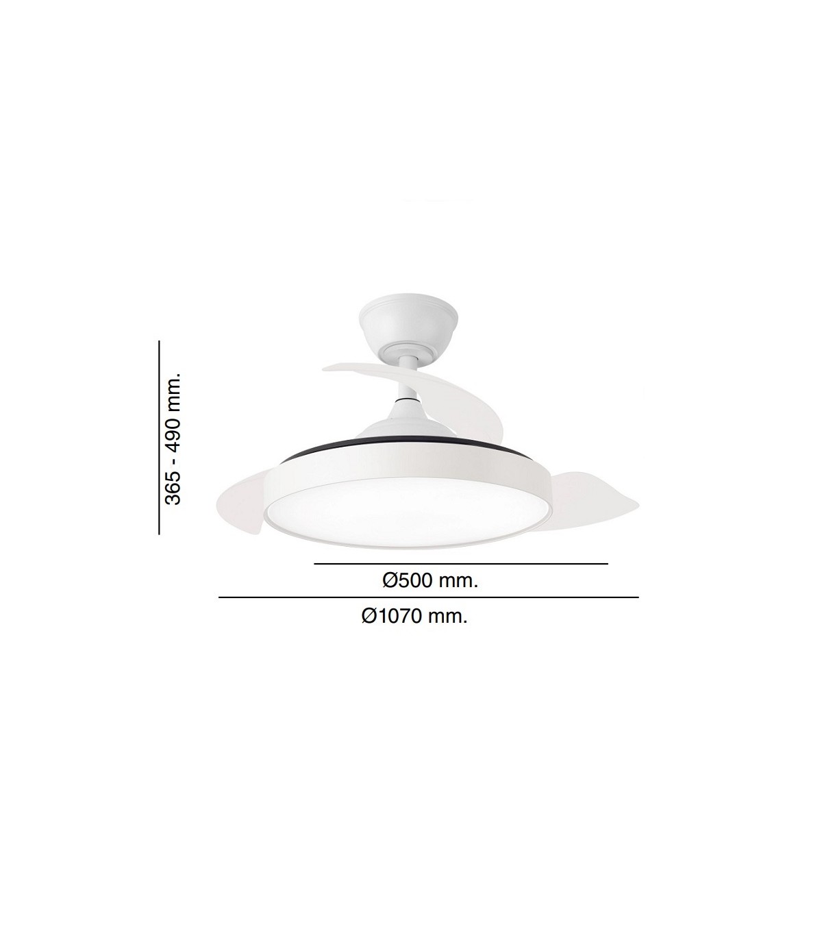 Ventilador SIDNEY APP DC 50W 6200Lm 3 Aspas Blanco CCT