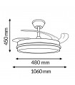 Ventilador WHITE PLANT DC 43W 3800Lm 4 Aspas CCT