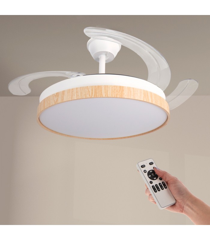 Ventilador WHITE PLANT DC 43W 3800Lm 4 Aspas CCT