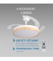 Ventilador WHITE PLANT DC 43W 3800Lm 4 Aspas CCT