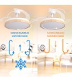 Ventilador WHITE PLANT DC 43W 3800Lm 4 Aspas CCT