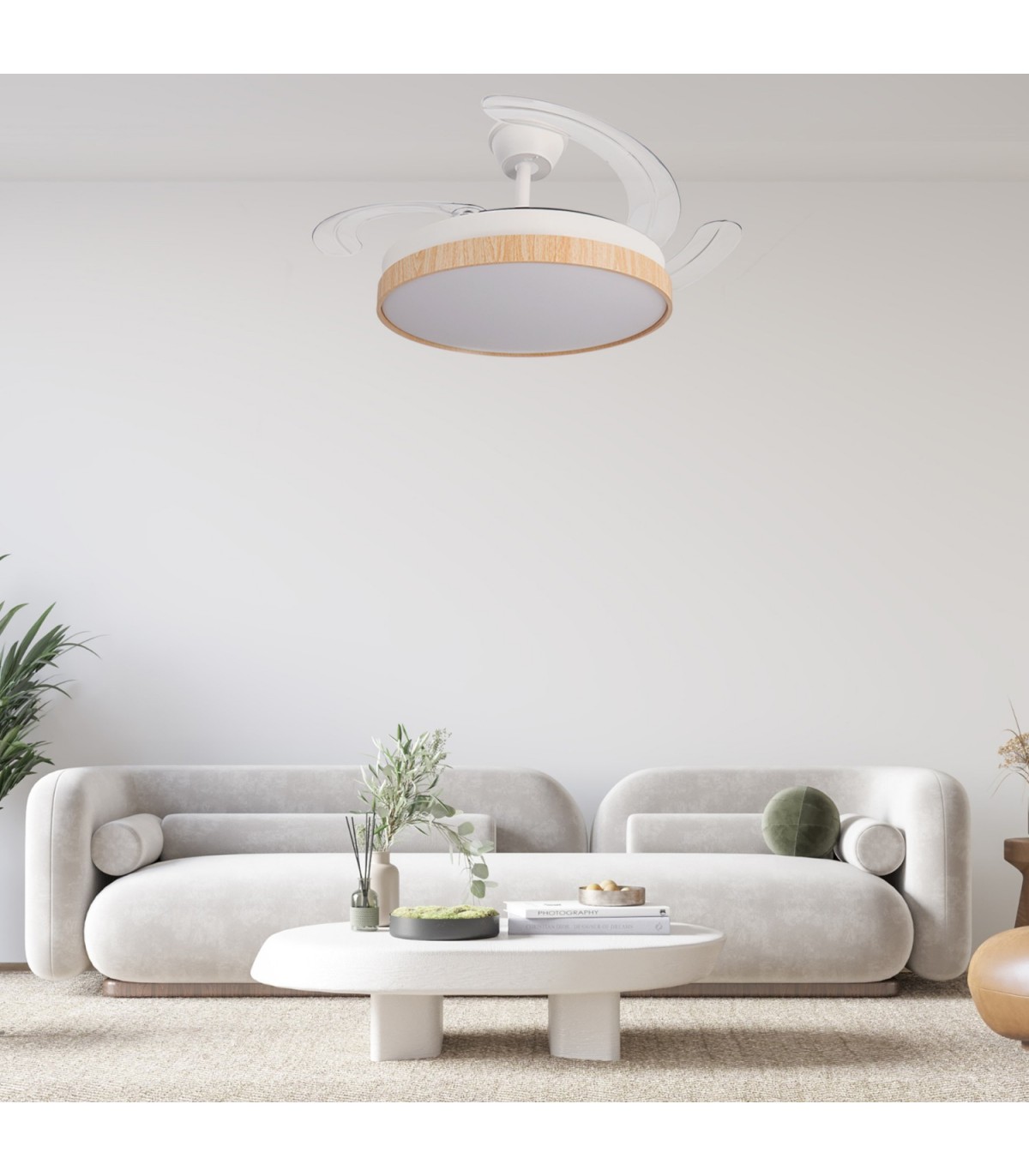 Ventilador WHITE PLANT DC 43W 3800Lm 4 Aspas CCT