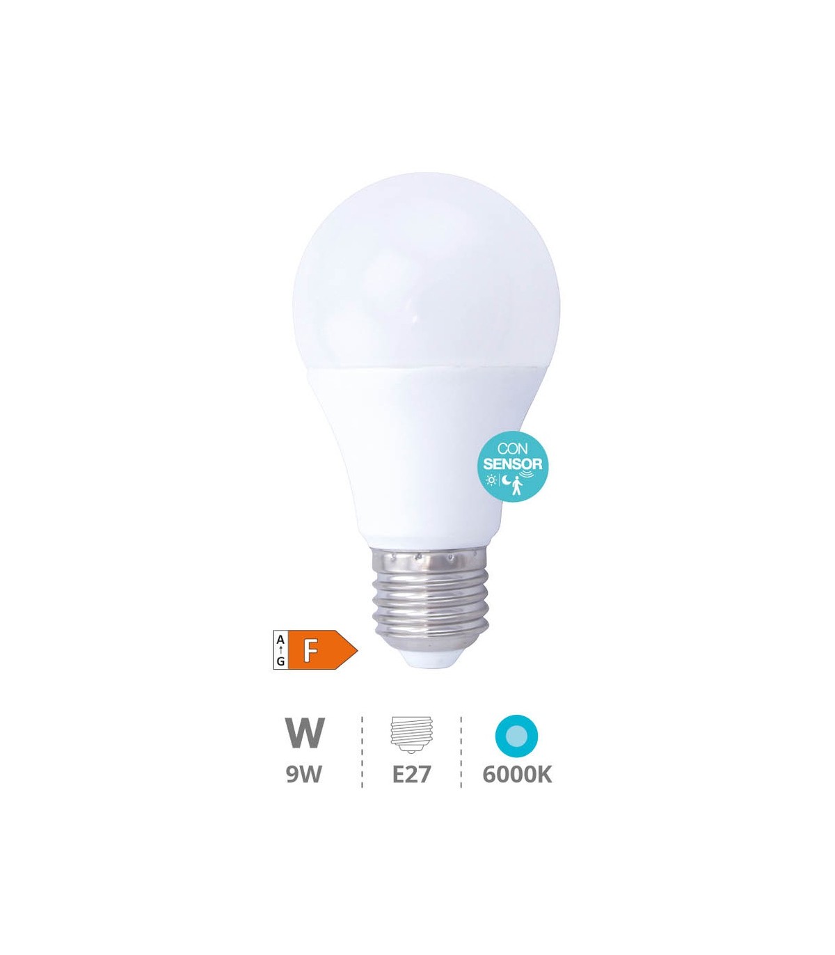 Bombilla Led 9W 950LM E27 Con Sensor Crepuscular + Presencia