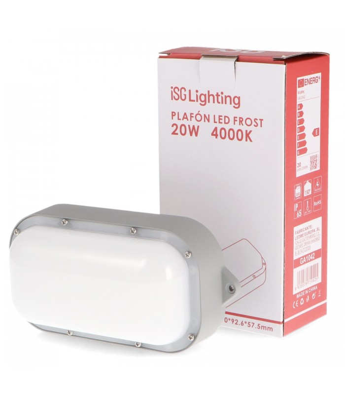 Plafón Led FROST GRIS 20W 2400Lm IP65 IK08 Especial Para Congelación