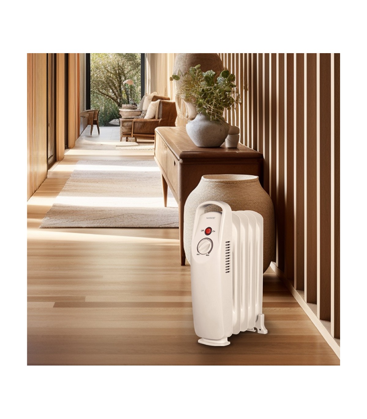 Radiador de Aceite Mini ELDERE 500W Blanco 5 Elementos