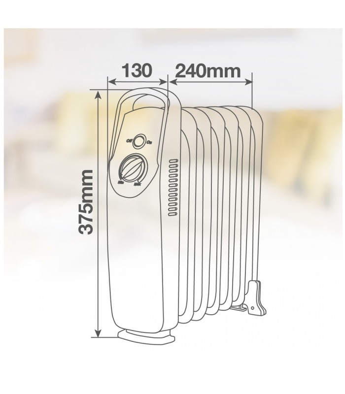 Radiador de Aceite Mini ELDERE 500W Blanco 5 Elementos