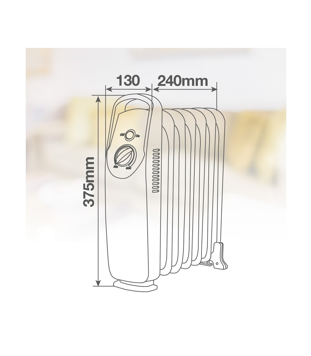 Radiador de Aceite Mini ELDERE 500W Blanco 5 Elementos
