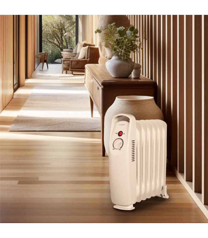 Radiador de Aceite Mini ELDERE 700W Blanco 7 Elementos