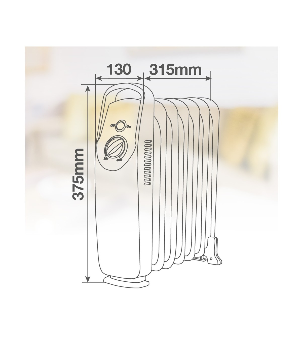Radiador de Aceite Mini ELDERE 700W Blanco 7 Elementos