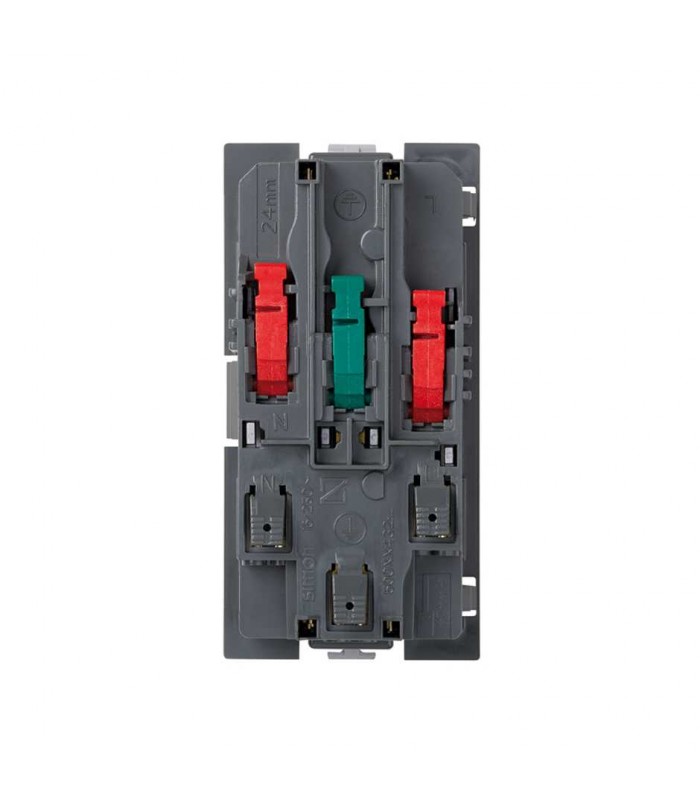 Base de enchufe schuko doble 16A 250V con dispositivo de seguridad, led y embornamiento 1Click® rojo Simon 500 Cima