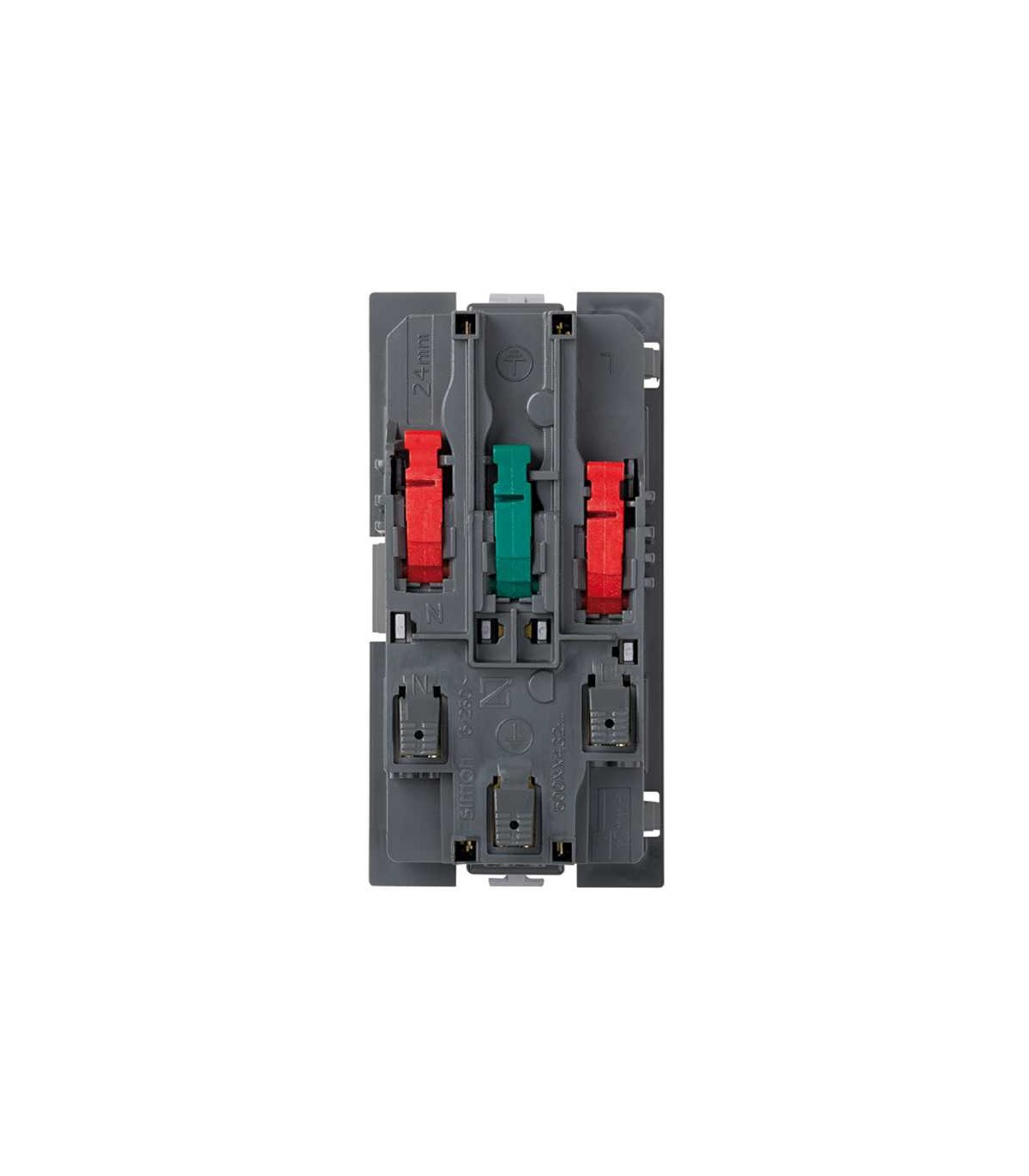 Base de enchufe schuko doble 16A 250V con dispositivo de seguridad, led y embornamiento 1Click® rojo Simon 500 Cima