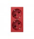 Base de enchufe schuko doble 16A 250V con dispositivo de seguridad, led y embornamiento 1Click® rojo Simon 500 Cima