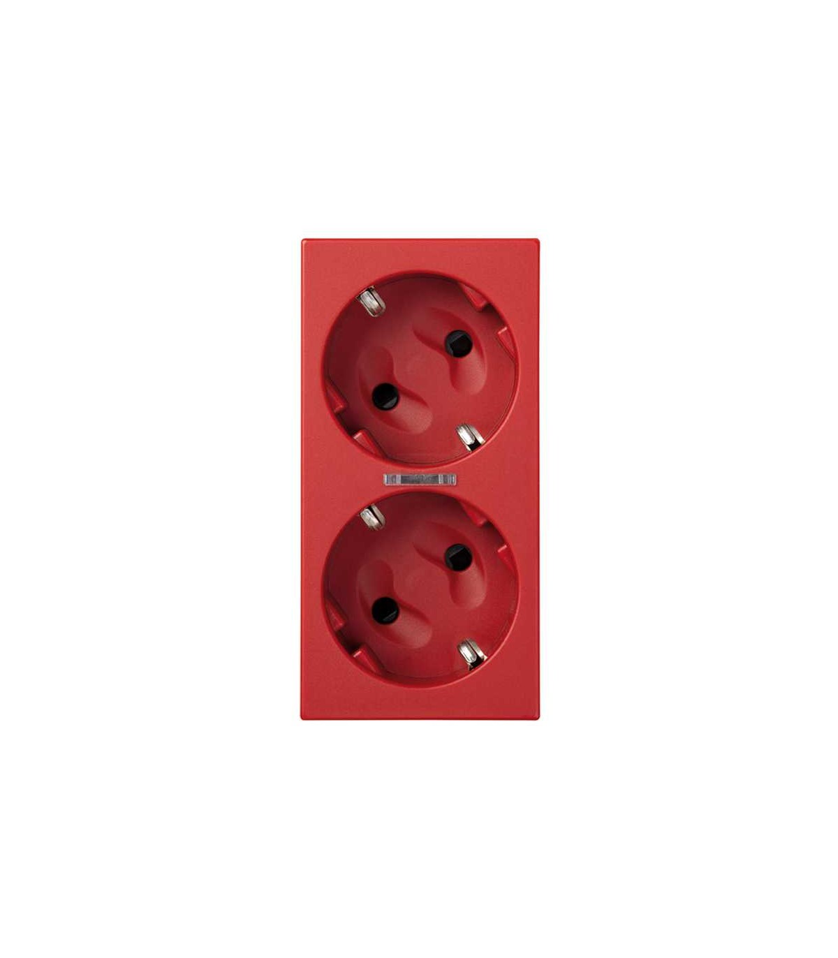 Base de enchufe schuko doble 16A 250V con dispositivo de seguridad, led y embornamiento 1Click® rojo Simon 500 Cima