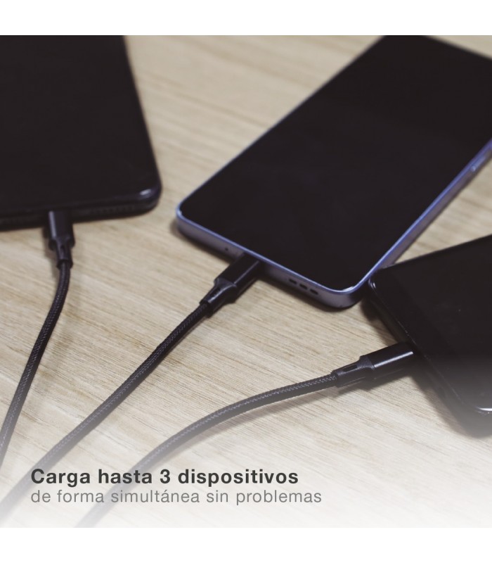 Cable USB Macho a Multicarga Nylon 1.2m