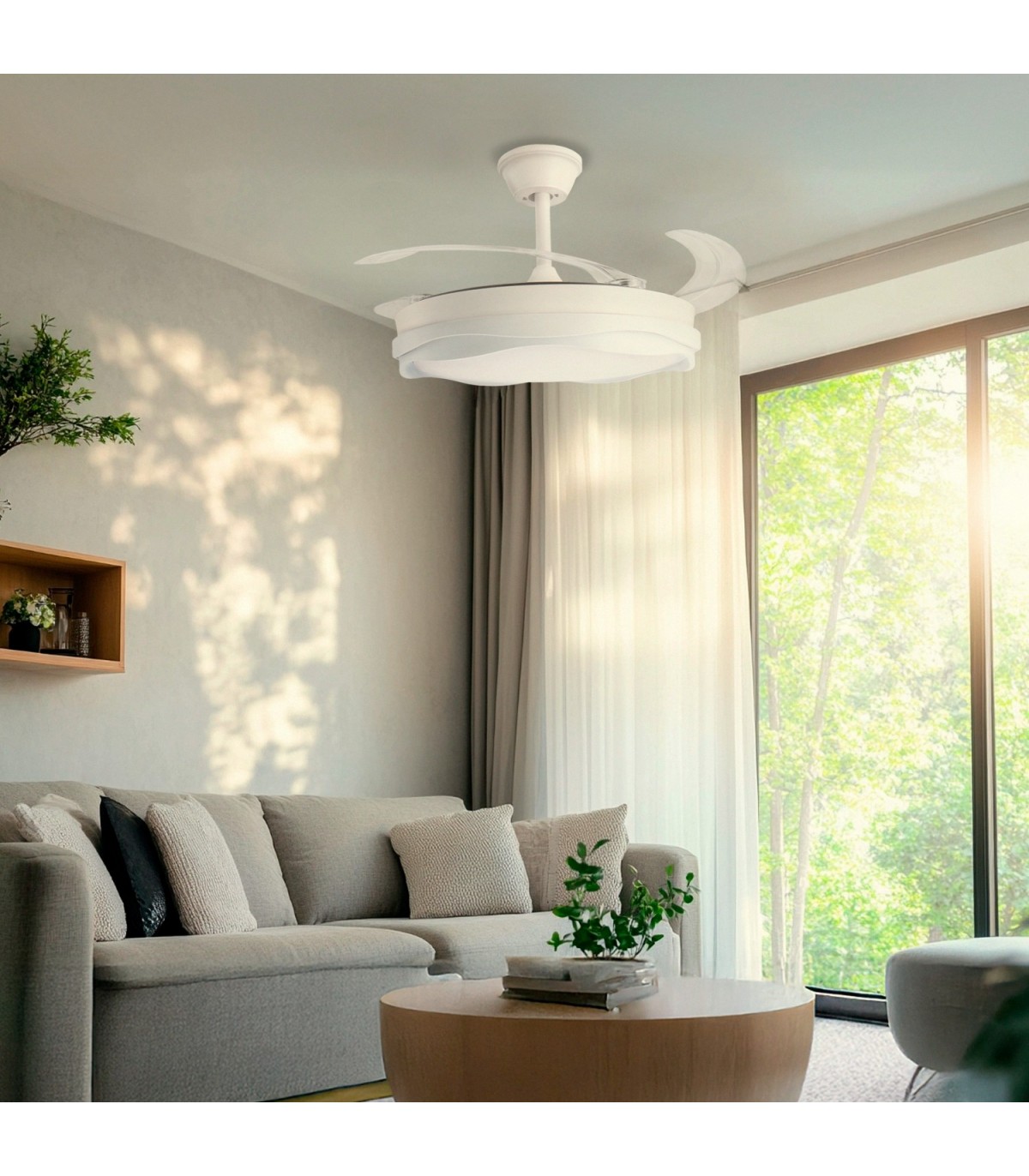 Ventilador WHITE DARY DC 43W 3800Lm 4 Aspas CCT