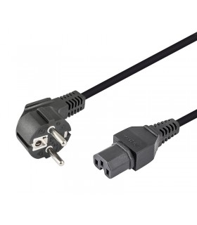 Cable Alimentacion Schuko a Hembra IEC C15 1.8m Negro