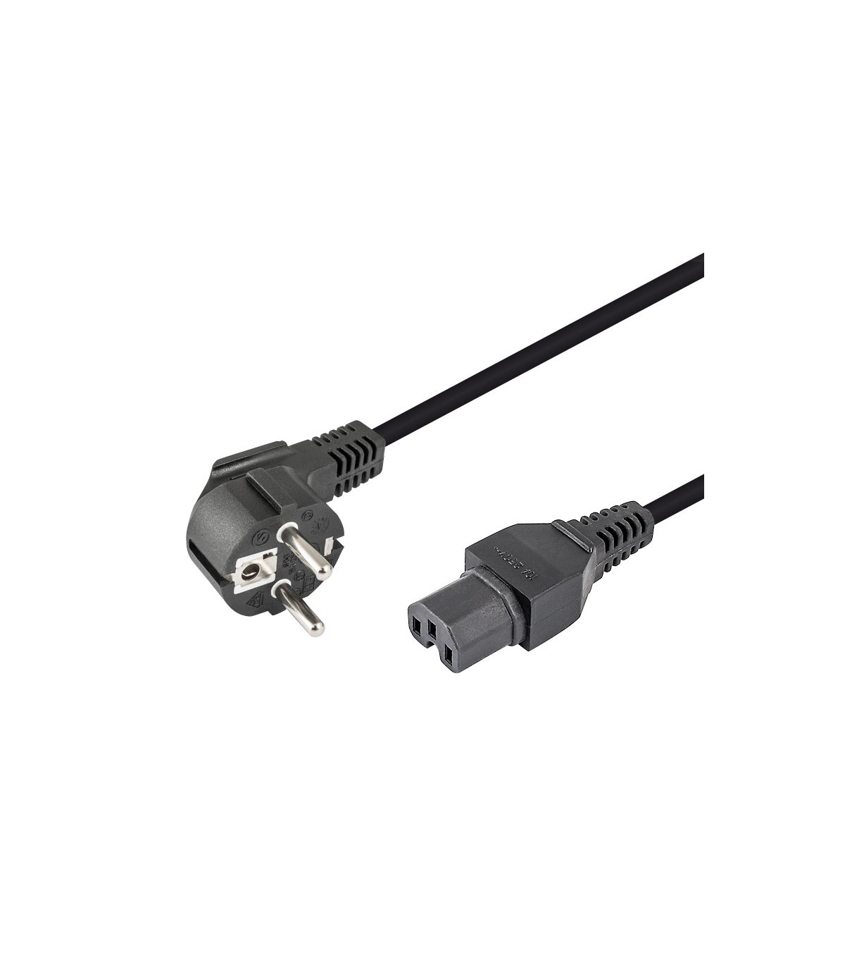 Cable Alimentacion Schuko a Hembra IEC C15 1.8m Negro