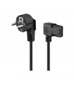 Cable Alimentacion Schuko a Hembra IEC C13 3m Negro