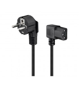 Cable Alimentacion Schuko a Hembra IEC C13 5m Negro