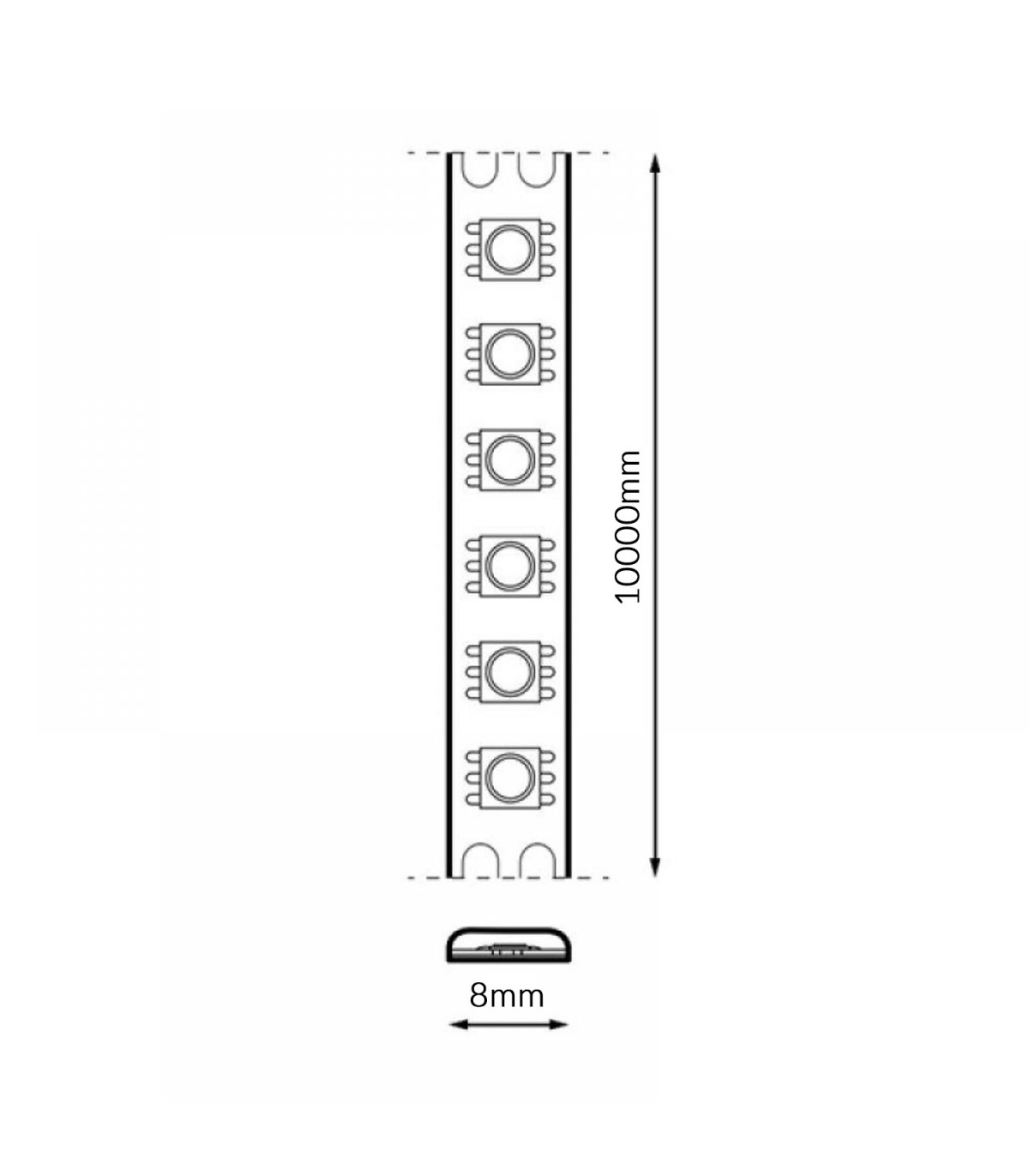 Tira LED UV Luz Negra 10W 1000Lm/M 140Led/M IP20 DC24V -10 Metros-