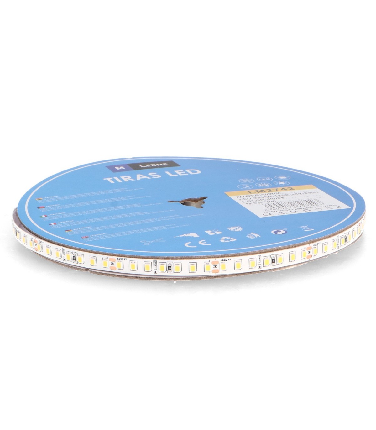 Tira Flexible ZIDANA 10W 1300Lm/M 140Led/m IP20 DC24V -10 Metros-