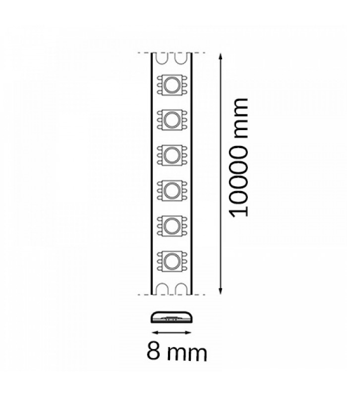 Tira Flexible ZIDANA 10W 1300Lm/M 140Led/m IP20 DC24V -10 Metros-