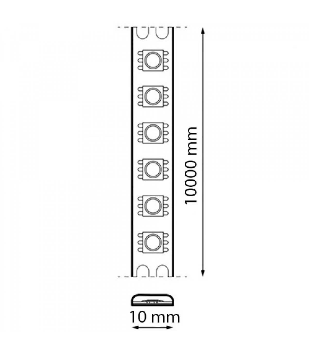 Tira Flexible HIGH LUMEN 11W 1980Lm/M 60Led/m IP20 DC24V -10 Metros-