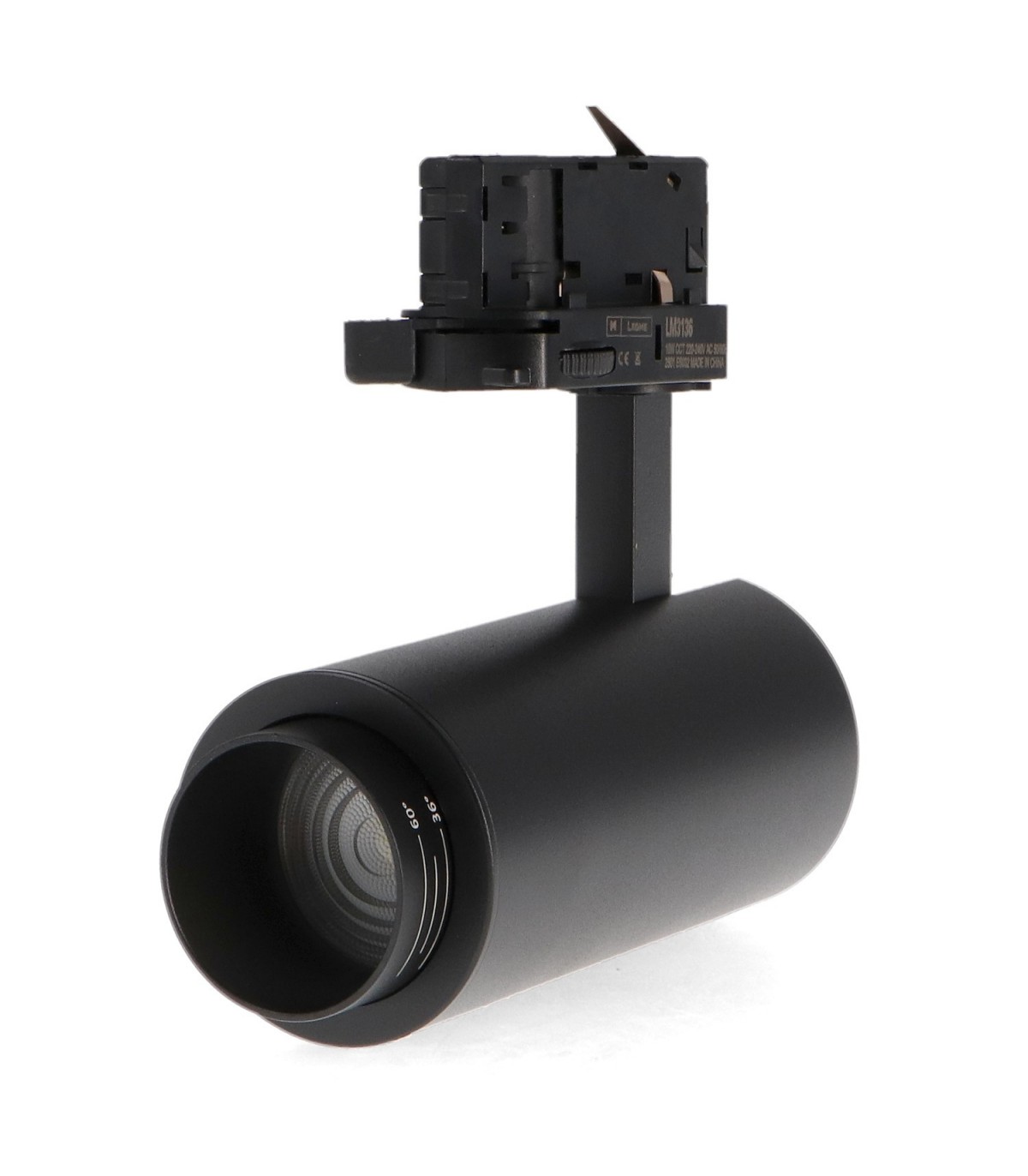 Foco Carril Trifásico BLACK BARI Regulable 10W 930LM 15-60º CCT